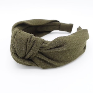 Diadema de nudo superior de lana sólida, diadema para otoño e invierno, accesorio informal para el cabello para mujer