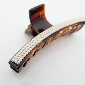 Pearl Pave Setting Decorated Hair Jaw Claw Clip Women Hair Clamp