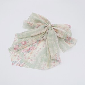 Floral Hair Bow, Golden Glitter Hair Bow, Chiffon Hair Bows for Women ...