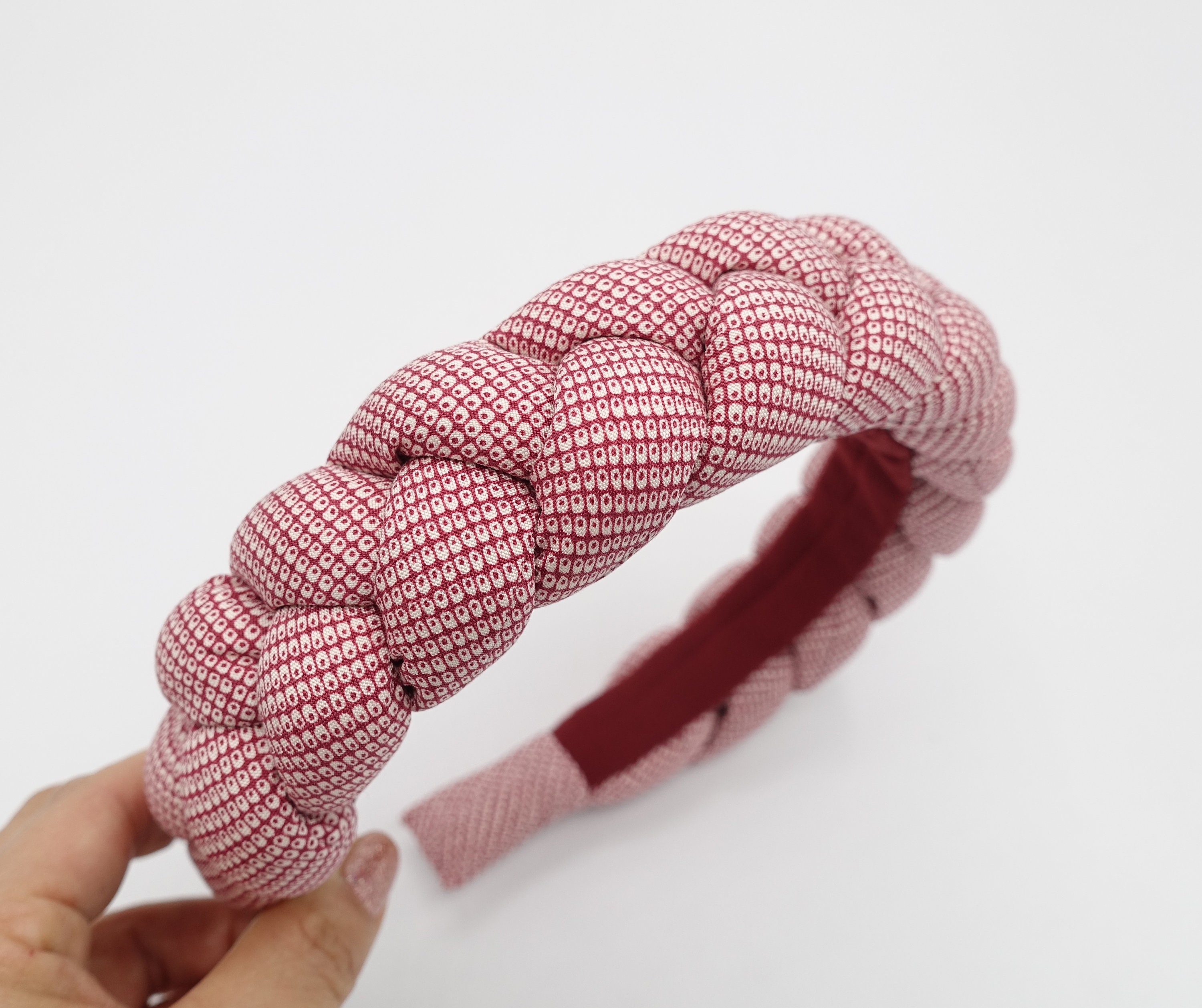Silk Braided Headband Repeat Pattern Padded Hair Accessory for Women ...