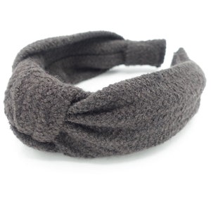 Diadema de punto con nudo superior para otoño e invierno, accesorio informal básico y grueso para el cabello de mujer