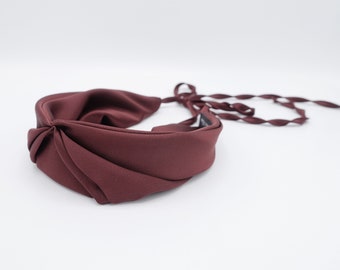 satin headband, tail knot headband for women