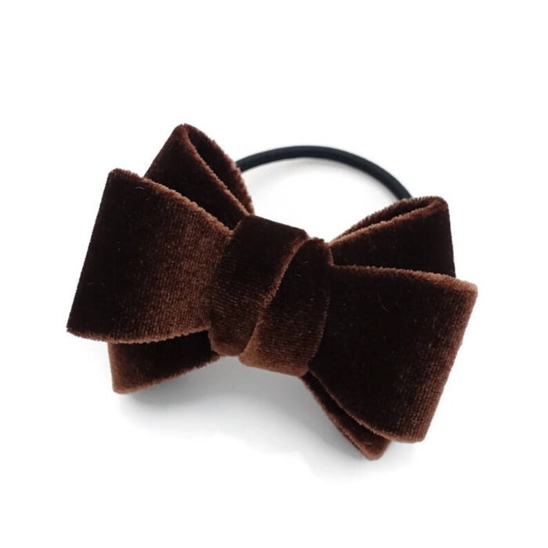Velvet 3 wings Hair Bow Elastic Ponytail Holder Etsy