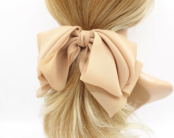 Vintage Taupe Sheer Chiffon Bow Hair Barrette Chiffon Bow Barrette – ANDI main image 2