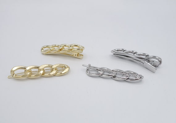 Gold Silver Chain Hair Clip - Etsy display picture 1