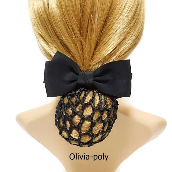 Hair Snood Net Bow French Barrette Clip Hygienic Hair Accessory Etsy