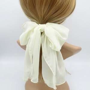 chiffon bow knot hair elastic tailed ponytail holder women hair accessories