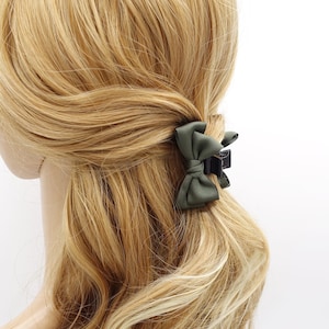 Satin Bow Mini Hair Claw: Half Claw Style