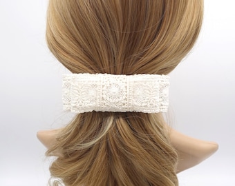 Lace Floral Hair Bow: Gothic French Barrette