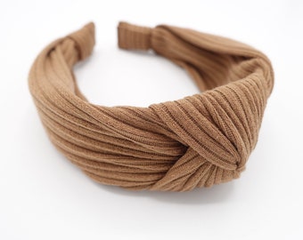 wide corrugated top knotted headband women hair accessory