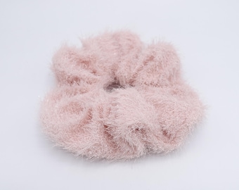 Fuzzy Scrunchie for Women, Fluffy Glitter Hair Scrunchie, Soft Fur Look Hair Tie, Fall Winter Hair Accessory