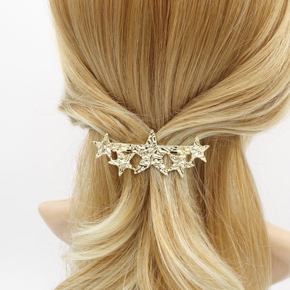 Glänzende Stern Haarspangen – Metall-Haarschmuck Für Mädchen, Haarspange Mit Bogen-Design, Für Alle Haartypen