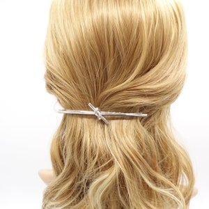 Brass Knot Hair Barrette: Sleek Metal Hair Clip (3.93&quot;)