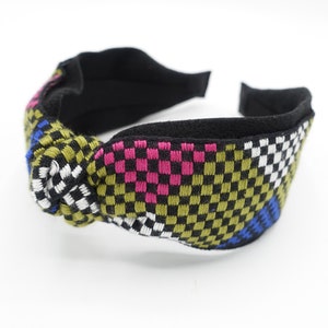 diamond embroidery headband top knot hairband women hair accessory
