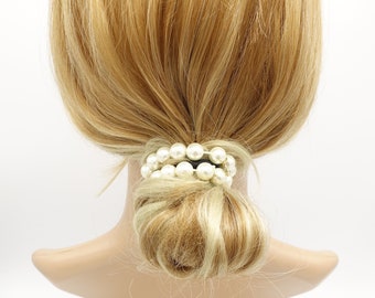 pearl bun holder hair elastic for women