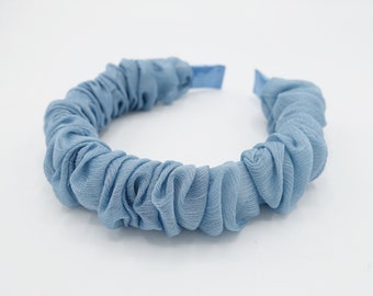 crinkled chiffon ruched headband pleated hairband accessory for women