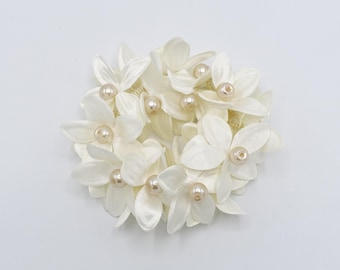 pearl flower beaded hair elastic ponytail holder decorated elastic band hair tie scrunchies woman hair accessory