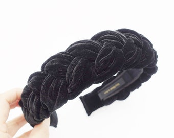 velvet braided headband silk velvet hairband luxury plaited hair accessory