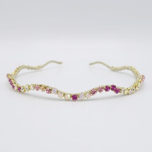 jeweled  thin wave headband rhinestone embellished hair accessory for women