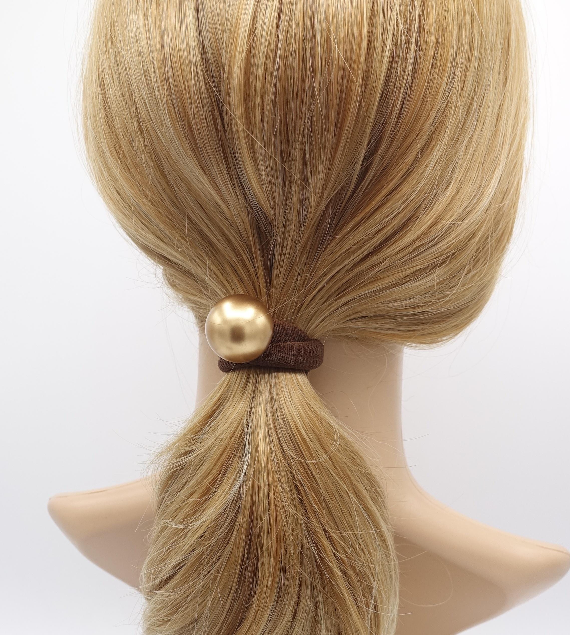 Faux Pearl Hair Tie Set: Elegant Ponytail Holders, Chunky 