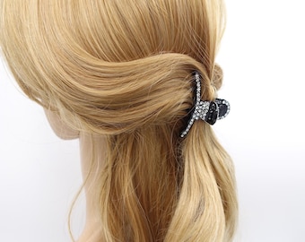 Small Rhinestone Hair Claw Clip for Fine Thin Hair – Quality Crystal Mini Claw, Sparkly Hair Clip for Women