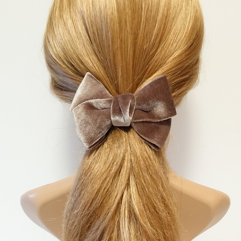 Velvet basic X bow french hair barrette Etsy