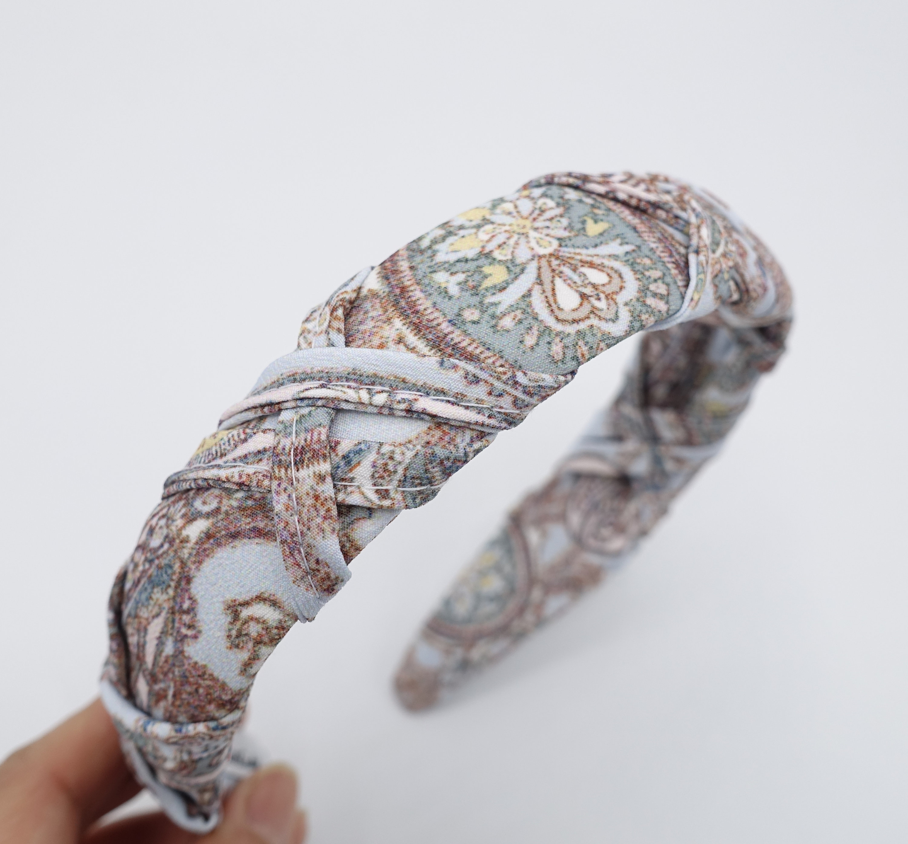 4 fasce larghe Paisley per capelli, da donna, stile vintage, con nodi 4 fasce larghe Paisley per capelli, da donna, stile vintage, con nodi