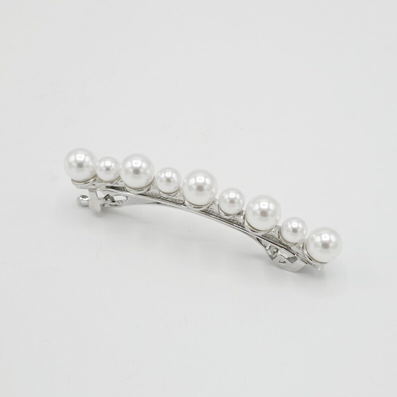 2 size pearl ball embellished side hair barrette Etsy