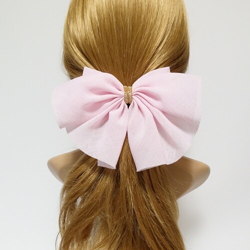 Linen Hair Bow French Barrette Butterfly Women Hair Bow Etsy