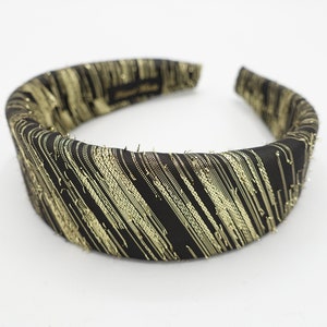 gepolstertes Haarband golden metallic Stoff gemusterten Haarband stilvoll Fashionista Frauen Haar Accessoire