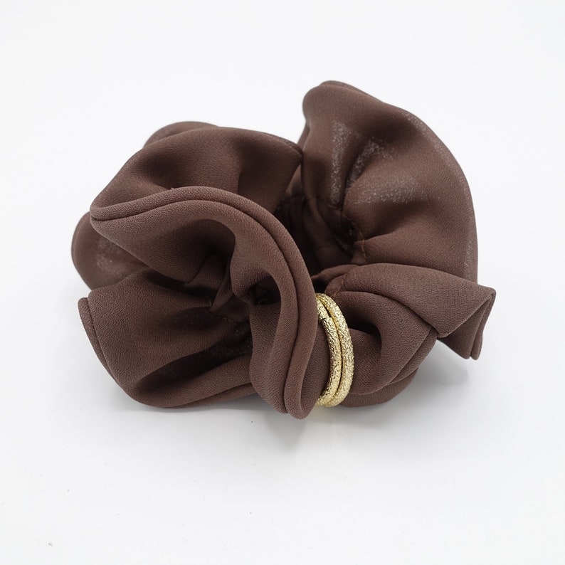 Golden Ring Decorated Chiffon Scrunchies Women Hair Accessory - Etsy