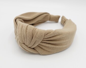 casual cotton top knot headband basic hairband for women