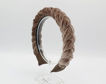 Brooklyn braided velvet headband stylish chunky fashionable hairband for women