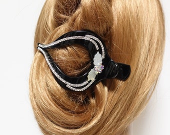 nacre rhinestone decorated beak hair clip updo hair accessory for women