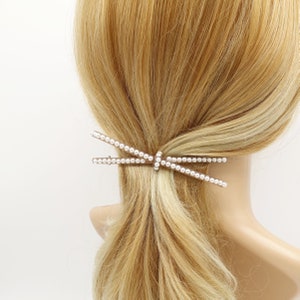 pearl embellished cellulose acetate hair barrette for women