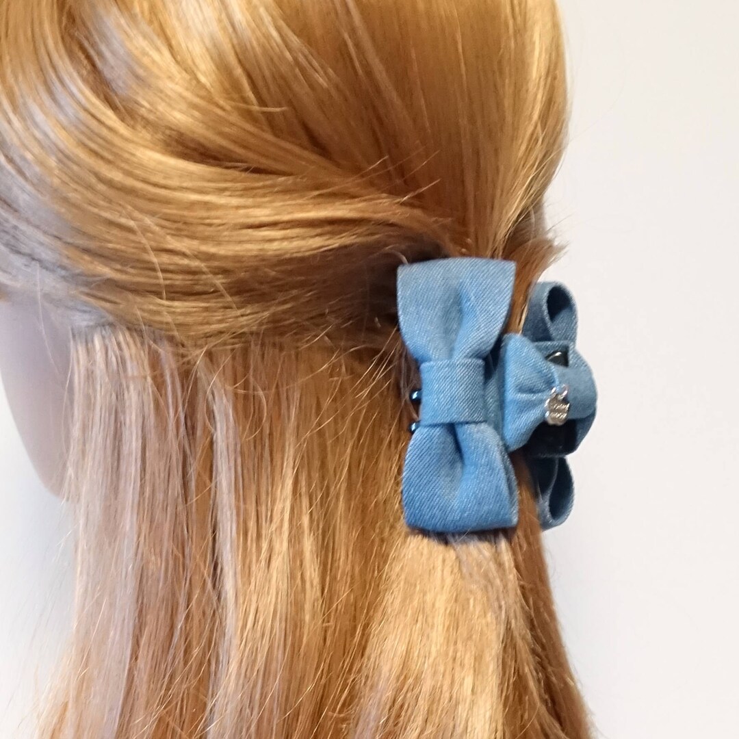 ヘアアクセサリー TATIANA Denim Ribbon Hair Crow Clip HB2235 Designer fashion, Seoul-fully created | W Concept