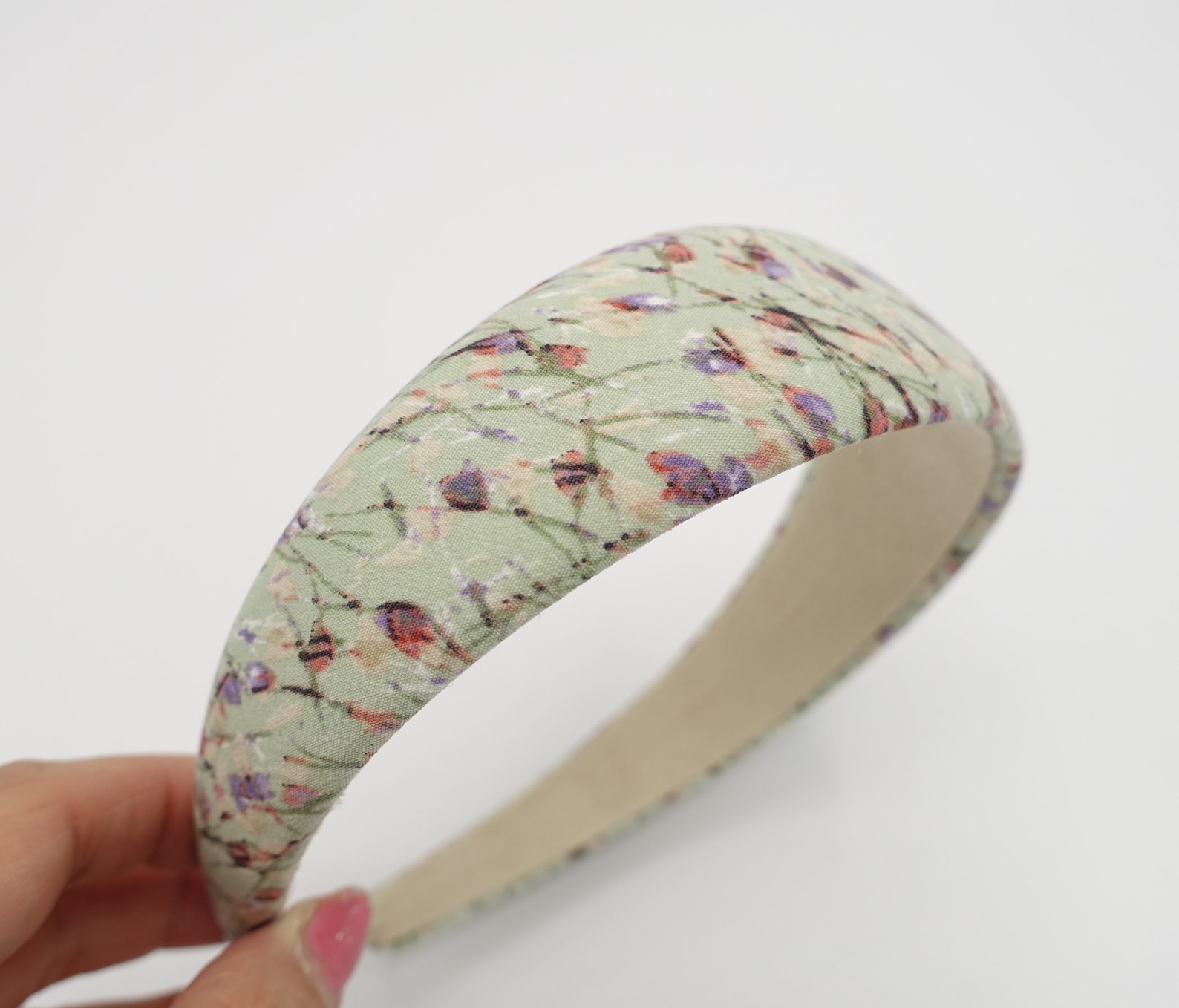 Charlotte Floral Padded Hairband in Green