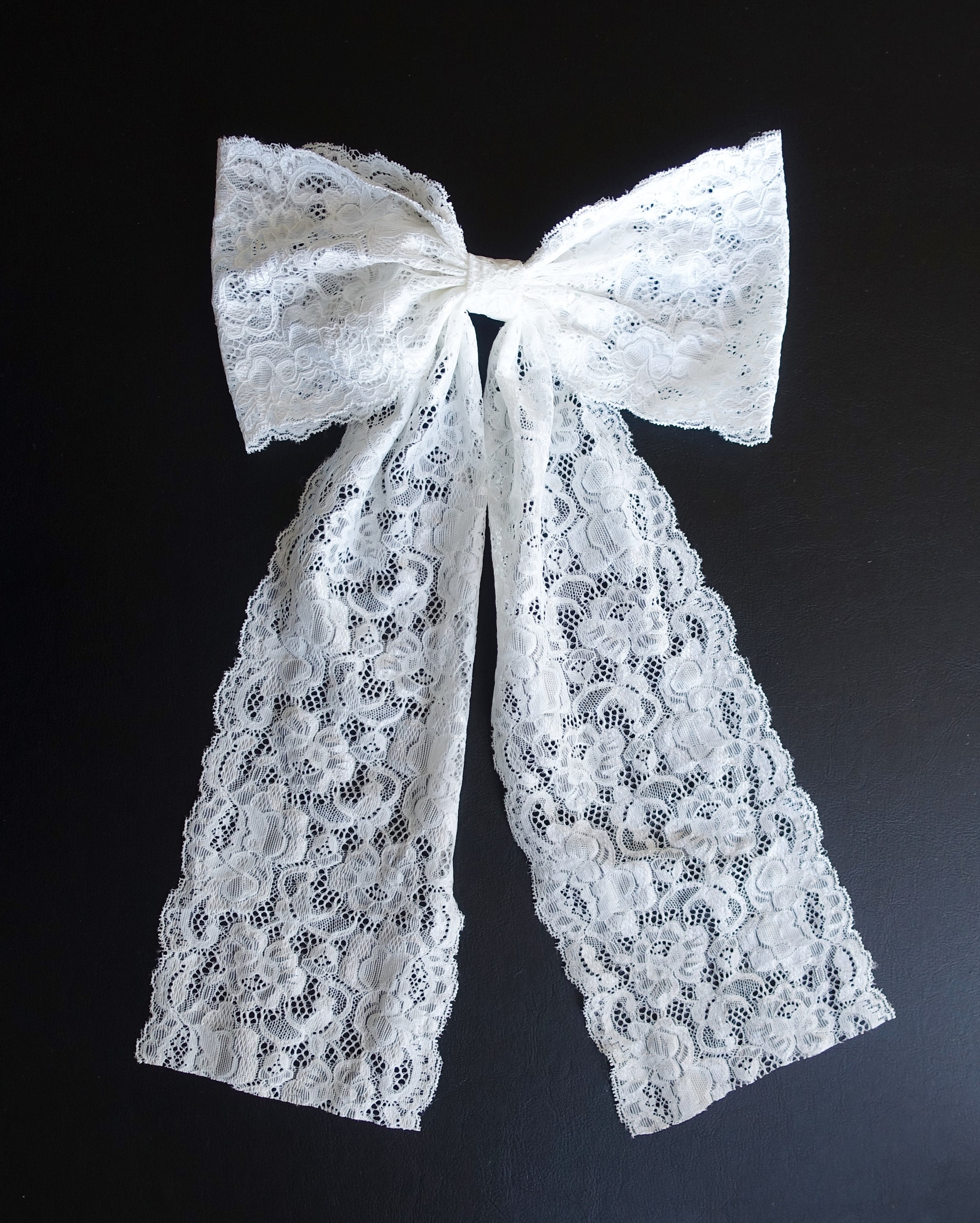 Floral lace hair bow wedding hair bow for women Etsy