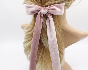Velvet Long Tail Bow Barrette: French Hair Clip
