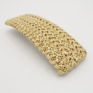 faux straw threaded rectangle hair barrette natural hair accessory image 6