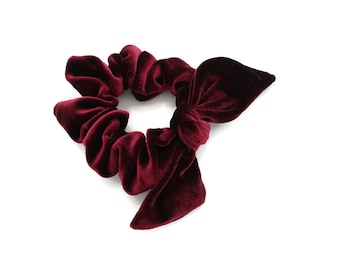 velvet bow knot scrunchies cute solid velvet scrunchy with hair bow women hair accessory