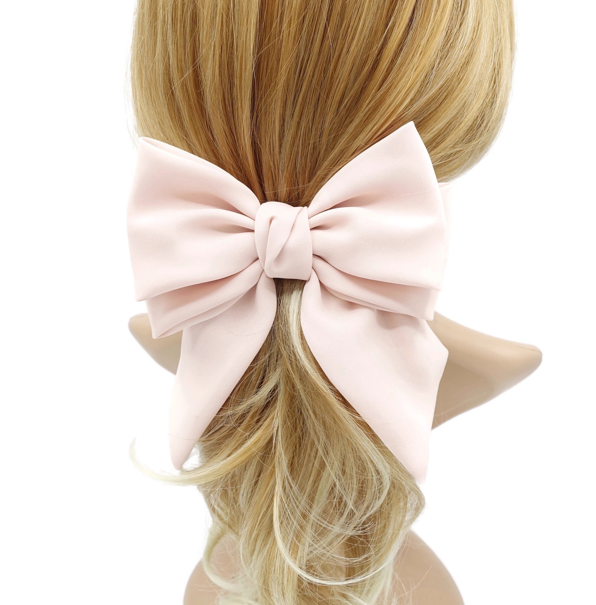 Thick Double Layered Tail Hair Bow Chiffon Hair Barrette for