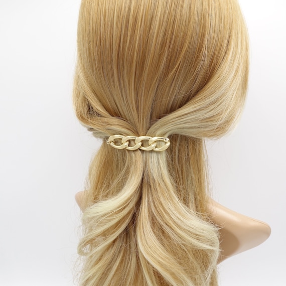 Gold Silver Chain Hair Clip - Etsy display picture 1