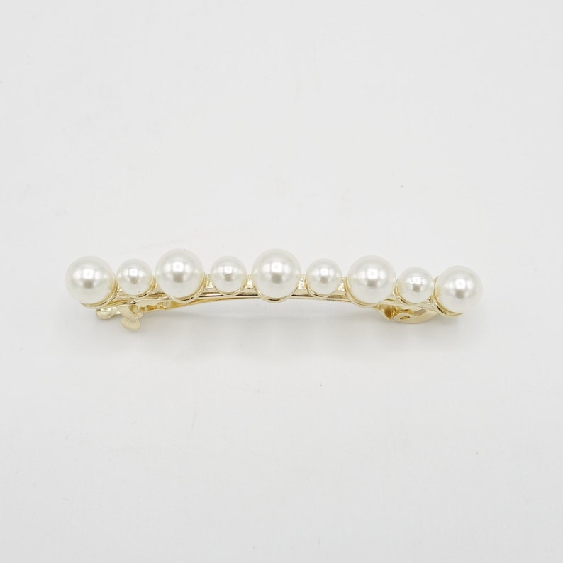2 size pearl ball embellished side hair barrette Etsy
