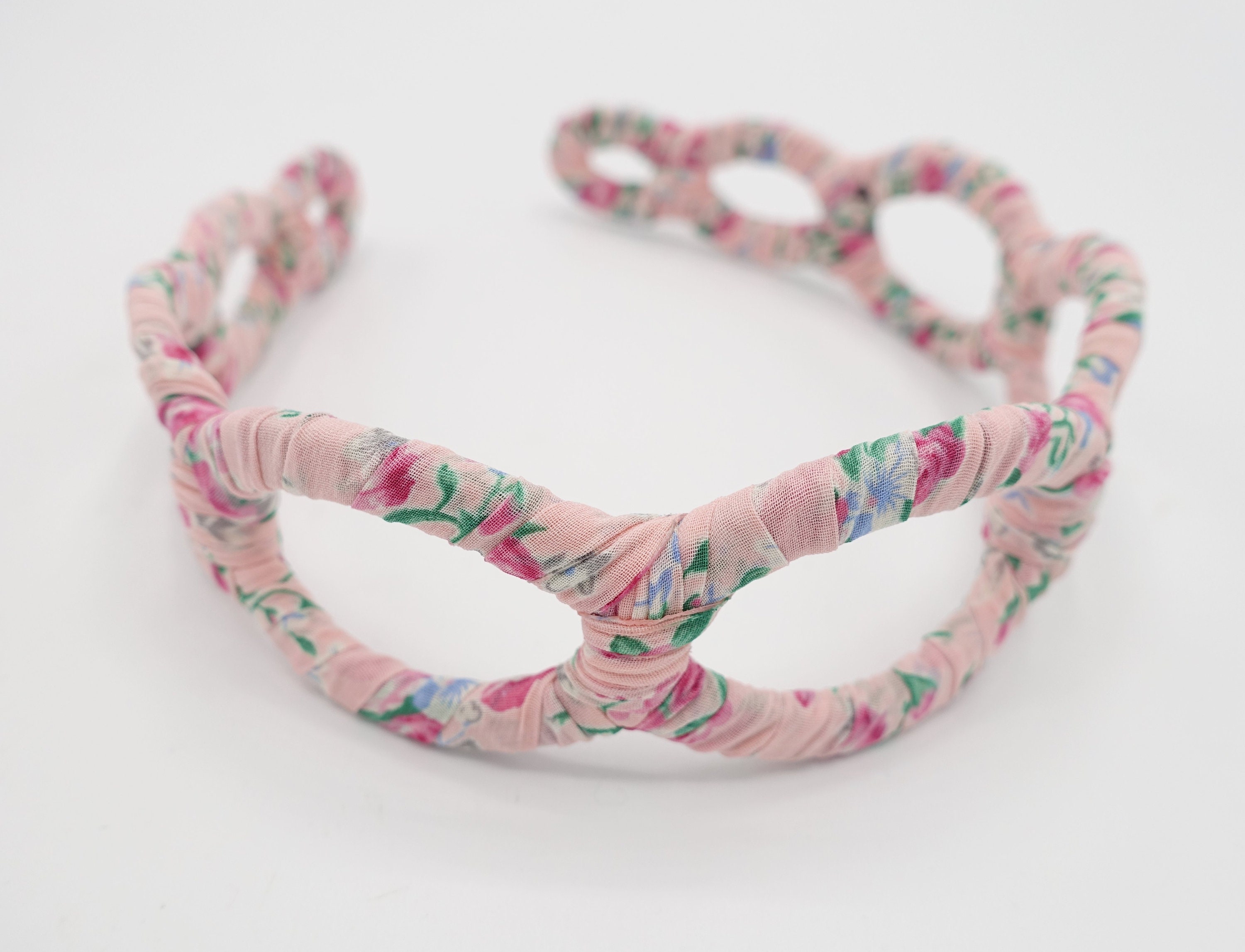 Floral Fabric Wrap Elliptical Headband Casual Hair Accessory for Women ...