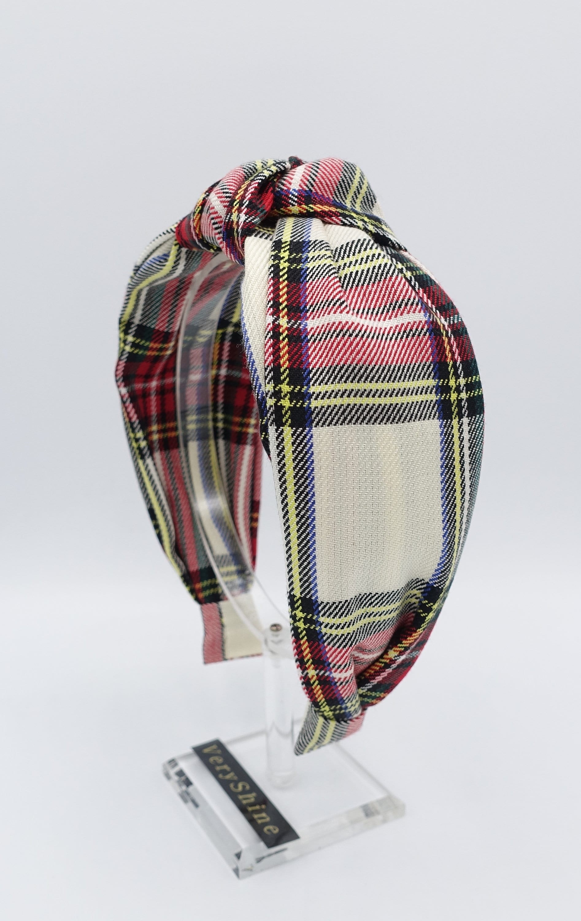 Tartan Plaid Top Knot Headband: Women display picture 1