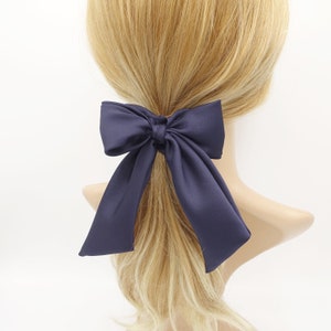 satin hair bow knot scrunchies glossy tail bow scrunchy women hair accessory