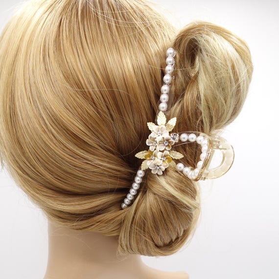 Pearl Flower Hair Claw: Elegant Occasion Hair Clip - Etsy display picture 1