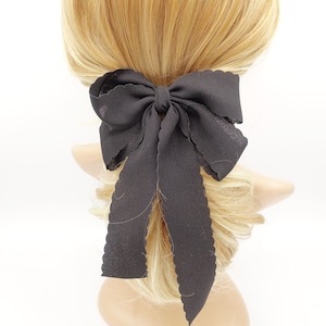 wave edge hair bow long tail hair barrette women hair accessory