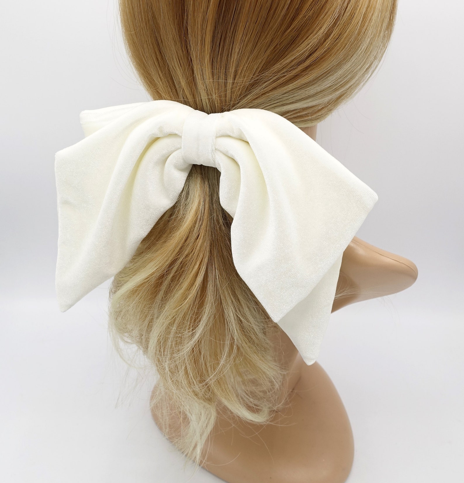 Aura Velvet Layered Big Hair Bow French Barrette Women Hair - Etsy